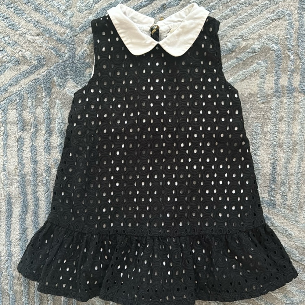 Kate Spade Eyelet black and white Peter Pan collared dress